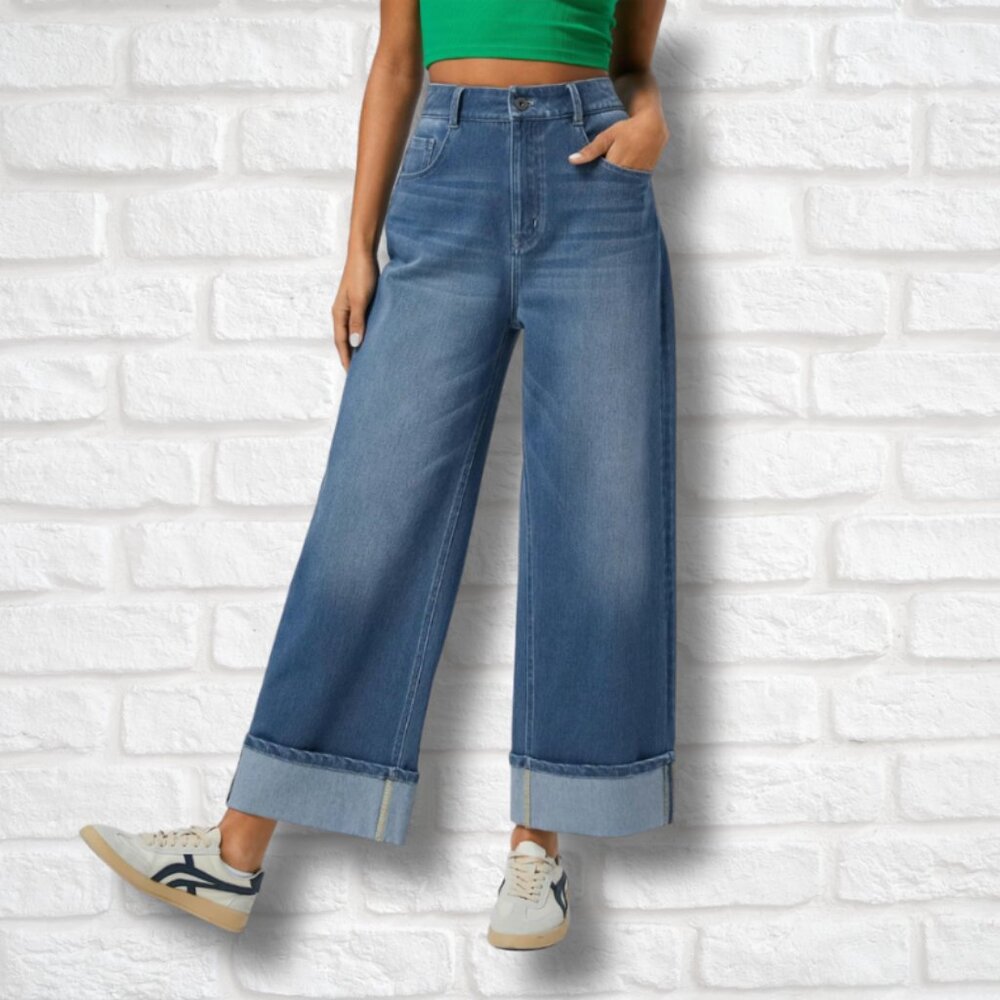 Halara Flex High Waist Rolled Hem Stretchy Jeans (small)